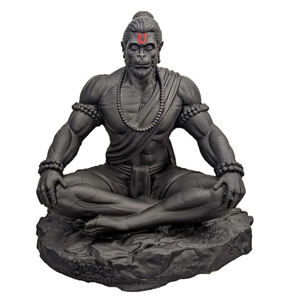 Meditating Hanuman Ji Murti - Bajrangbali Best Idol for Car Dashboard - PolyMarble Washable Material