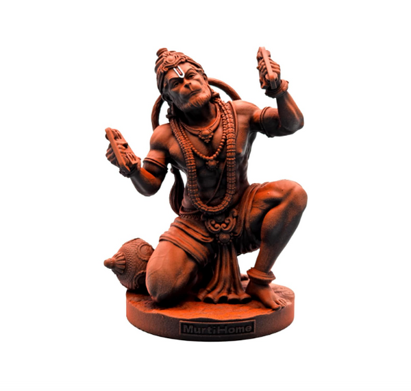Shri Ram Rasik Hanuman Murti, 8 cm Height, Black, 3D Printed, UV Resin, Car Dashboard Idol of Lord Hanuman