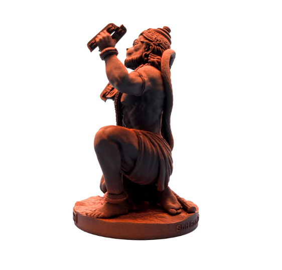 Shri Ram Rasik Hanuman Murti, 8 cm Height, Black, 3D Printed, UV Resin, Car Dashboard Idol of Lord Hanuman