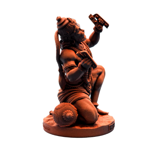 Shri Ram Rasik Hanuman Murti, 8 cm Height, Black, 3D Printed, UV Resin, Car Dashboard Idol of Lord Hanuman