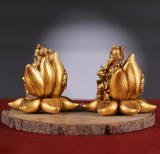 Laxmi Ganesha Idol Vinayaka Statue Vinayagar Murti Pillayar Ganesha Murti Ganpati Idol for Car Dashboard Home Office Diwali Decor (Laxmi Ganesha Antique 3.5 Inch)