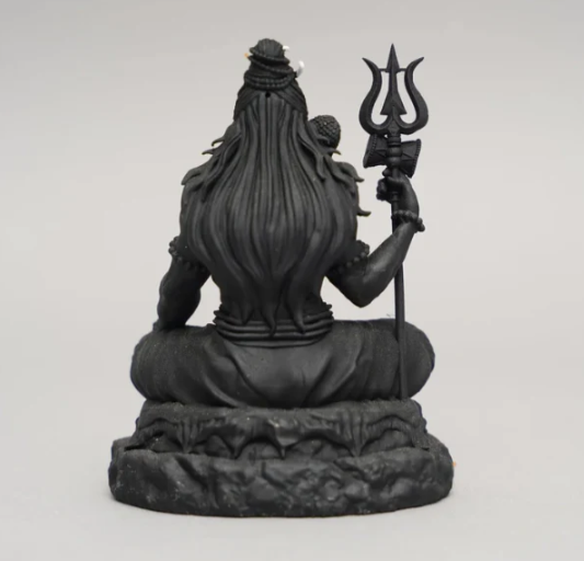 Mahayogi Shiva Murti, 7.64 cm Height, Black, 3D Printed, UV Resin, Lord Adiyogi Idol for Car Dashboard