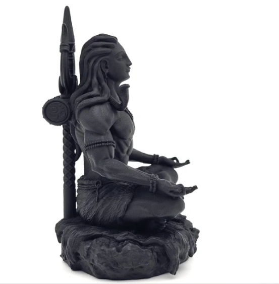 Mahayogi Shiva Murti, 7.64 cm Height, Black, 3D Printed, UV Resin, Lord Adiyogi Idol for Car Dashboard