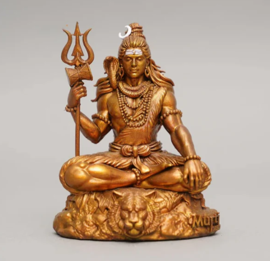 Mahayogi Shiva Murti, 7.64 cm Height, Black, 3D Printed, UV Resin, Lord Adiyogi Idol for Car Dashboard